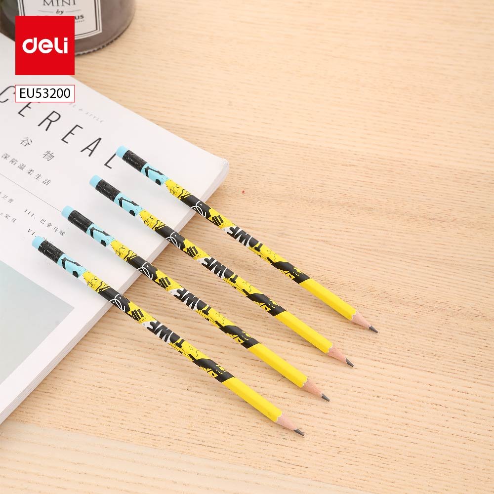 ديلي قلم رصاص خشب سداسي - غرافيت B2 بدن أرت مطبوع - مع ممحاة EU53200